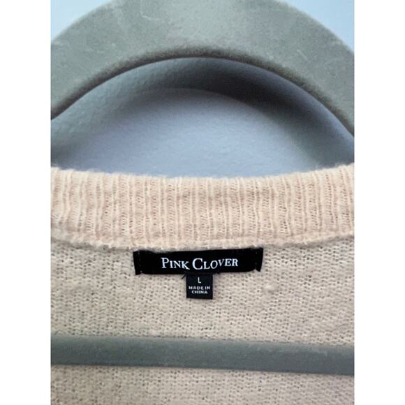 Pink Clover Sweater Womens‎ large round neck light pink tunic acrylic blend - Picture 3 of 5